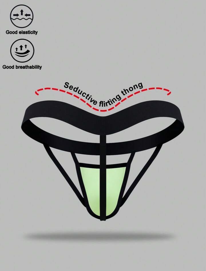 Men's Fashionable Fresh Light Green Breathable Briefs For Men